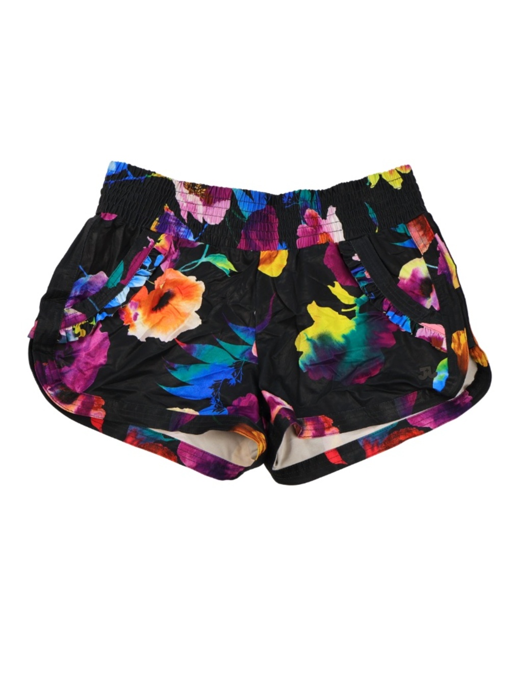 Jo+Jax Floral Athletic Shorts Size SA Black Multicolor Dance Activewear
